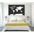 DECORATIVE PINBOARD MODERN MAP WITH A BLACK AND WHITE TOUCH - PICTURES ON CORK - PICTURES