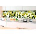 SELF ADHESIVE PHOTO WALLPAPER FOR KITCHEN WHITE TULIPS - WALLPAPERS