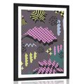 POSTER WITH MOUNT UNIQUE LEAVES - ABSTRACT AND PATTERNED - POSTERS