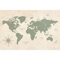 CANVAS PRINT DECENT MAP OF THE WORLD - PICTURES OF MAPS - PICTURES