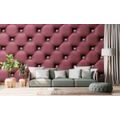 WALLPAPER BURGUNDY LEATHER ELEGANCE - WALLPAPERS WITH IMITATION OF LEATHER - WALLPAPERS