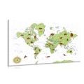 CANVAS PRINT MAP WITH ANIMALS - PICTURES OF MAPS - PICTURES