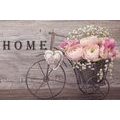 CANVAS PRINT OF BEAUTIFUL FLOWERS IN A VINTAGE VASE WITH AN INSCRIPTION - PICTURES WITH INSCRIPTIONS AND QUOTES - PICTURES
