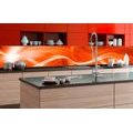 SELF ADHESIVE PHOTO WALLPAPER FOR KITCHEN ORANGE ABSTRACT - WALLPAPERS