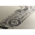 CANVAS PRINT RACING CAR IN RETRO DESIGN - VINTAGE AND RETRO PICTURES - PICTURES
