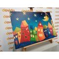 CANVAS PRINT CRESCENT MOON OVER THE CITY - CHILDRENS PICTURES - PICTURES