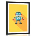 POSTER WITH MOUNT CHEERFUL ROBOT - ROBOTS - POSTERS