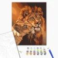 PAINT BY NUMBERS LIONS IN LOVE - ANIMALS - PAINTING BY NUMBERS