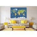 CANVAS PRINT WORLD MAP FOR CHILDREN - CHILDRENS PICTURES - PICTURES