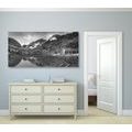 CANVAS PRINT MAJESTIC MOUNTAINS IN BLACK AND WHITE - BLACK AND WHITE PICTURES - PICTURES