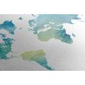 DECORATIVE PINBOARD WORLD MAP IN WATERCOLOR - PICTURES ON CORK - PICTURES