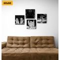 CANVAS PRINT SET HEAVENLY JOY IN BLACK AND WHITE - SET OF PICTURES - PICTURES