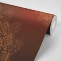 WALLPAPER MODERN ELEMENTS OF A MANDALA IN SHADES OF BROWN - WALLPAPERS FENG SHUI - WALLPAPERS
