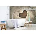 WALLPAPER SYMBOL OF LOVE ON WOOD - WALLPAPERS WITH IMITATION OF WOOD - WALLPAPERS