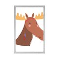 POSTER CUTE REINDEER WITH INDIAN FEATHERS - ANIMALS - POSTERS