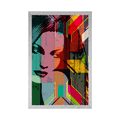 POSTER PORTRAIT OF A WOMAN ON A COLORED BACKGROUND - WOMEN - POSTERS
