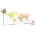 DECORATIVE PINBOARD MAP ON A WHITE BACKGROUND - PICTURES ON CORK - PICTURES