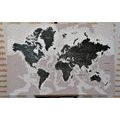 CANVAS PRINT MODERN BLACK AND WHITE MAP - PICTURES OF MAPS - PICTURES