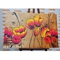 CANVAS PRINT RED POPPIES IN AN ETHNO TOUCH - ABSTRACT PICTURES - PICTURES