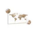 DECORATIVE PINBOARD BEAUTIFUL VINTAGE WORLD MAP WITH A WHITE BACKGROUND - PICTURES ON CORK - PICTURES