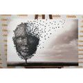 CANVAS PRINT ABSTRACT FACE IN THE FORM OF A TREE - BLACK AND WHITE PICTURES - PICTURES