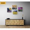 CANVAS PRINT SET IMITATION OF AN OIL PAINTING OF A DEER IN THE NATURE - SET OF PICTURES - PICTURES