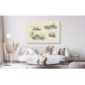 CANVAS PRINT MEANS OF TRANSPORT IN A RETRO DESIGN - VINTAGE AND RETRO PICTURES - PICTURES