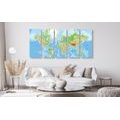 5-PIECE CANVAS PRINT CLASSIC WORLD MAP - PICTURES OF MAPS - PICTURES