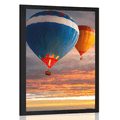 POSTER HOT AIR BALLOON FLIGHT OVER THE MOUNTAINS - STILL LIFE - POSTERS