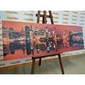 CANVAS PRINT REFLECTION OF MANHATTAN IN THE WATER - PICTURES OF CITIES - PICTURES