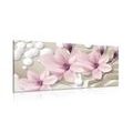 CANVAS PRINT MAGNOLIA ON AN ABSTRACT BACKGROUND - PICTURES FLOWERS - PICTURES