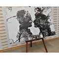 CANVAS PRINT IMAGE OF LOVE IN BLACK AND WHITE - BLACK AND WHITE PICTURES - PICTURES