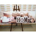 CANVAS PRINT STILL LIFE WITH THE INSCRIPTION HOME - PICTURES WITH INSCRIPTIONS AND QUOTES - PICTURES