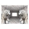 SELF ADHESIVE WALLPAPER LIONS MADE OF STONE - WALLPAPERS
