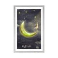 POSTER WITH MOUNT GIRL ON THE MOON - FAIRYTALE CREATURES - POSTERS