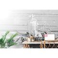 WALL MURAL BLACK AND WHITE TWIGS AND LANTERNS - BLACK AND WHITE WALLPAPERS - WALLPAPERS