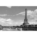 CANVAS PRINT BEAUTIFUL PANORAMA OF PARIS IN BLACK AND WHITE - BLACK AND WHITE PICTURES - PICTURES