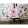 CANVAS PRINT MAGNOLIA ON AN ABSTRACT BACKGROUND - PICTURES FLOWERS - PICTURES