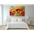 CANVAS PRINT RED POPPIES IN AN ETHNO TOUCH - ABSTRACT PICTURES - PICTURES