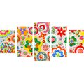 5-PIECE CANVAS PRINT FLORAL ABSTRACTION - CHILDRENS PICTURES - PICTURES