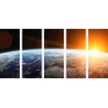 5-PIECE CANVAS PRINT VIEW OF THE PLANET FROM SPACE - PICTURES OF SPACE AND STARS - PICTURES
