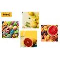 CANVAS PRINT SET COLORFUL FRUIT - SET OF PICTURES - PICTURES