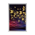 POSTER BEAUTIFUL DEER WITH BUTTERFLIES - ABSTRACT AND PATTERNED - POSTERS