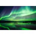 CANVAS PRINT GREEN NORTHERN LIGHTS - PICTURES OF NATURE AND LANDSCAPE - PICTURES