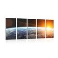 5-PIECE CANVAS PRINT VIEW OF THE PLANET FROM SPACE - PICTURES OF SPACE AND STARS - PICTURES