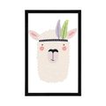 POSTER INDIAN LLAMA WITH FEATHERS - ANIMALS - POSTERS