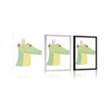 POSTER CUTE CROCODILE WITH FEATHERS - ANIMALS - POSTERS