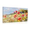 CANVAS PRINT PAINTED POPPIES IN A MEADOW - PICTURES FLOWERS - PICTURES