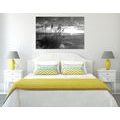 CANVAS PRINT SUNSET ON A BEACH IN BLACK AND WHITE - BLACK AND WHITE PICTURES - PICTURES