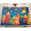 CANVAS PRINT CRESCENT MOON OVER THE CITY - CHILDRENS PICTURES - PICTURES